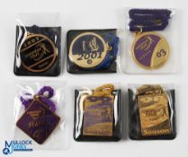 Collection PGA European Golf Tour Brass and Enamel Season Members Badges (6) to incl '98, '99, '