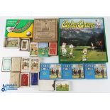 A Collection of Golf Games and Golf Related Advertising Playing Cards, a period garden golf made