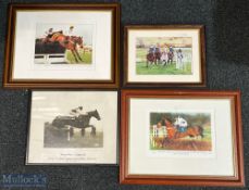 Horse Racing and Hurdles Framed Photographs, a good selection to include a signed ltd ed Graham