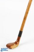 Light stained driver head Sunday Golf Walking Stick with triangular ivorine central face insert with