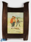 Hassall, John (1868-1948) - pair of original large golfing - coloured lithographs c1900 - both in