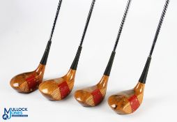 Set of Tommy Armour MacGregor Tourney Persimmon Woods - No.1, No.2, both with stainless steel sole