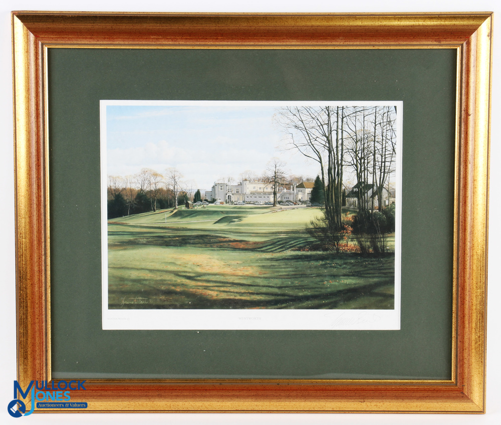Graeme Baxter signed colour golfing print c1990 - titled 'Wentworth' signed in pencil to the boarder