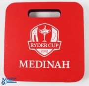 2012 Ryder Cup Medinah Official Spectators Cushion - c/w Plan and Course Layout with yardage details