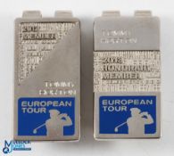 Collection of Tommy Horton European Golf Tour Members Chrome and Enamel Money Clips (2) - for 2012
