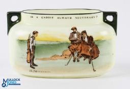 Scarce Royal Doulton Hand Painted Vase 'The last days of Summer is a caddie always necessary?'