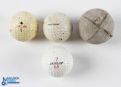 3x various dimple golf balls and a fives ball (4) Unusual large fives ball with 4x three quarte