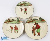 Royal Doulton Golfing Series Ware Plates (3) - in graduating sizes, each with motto 'every dog has