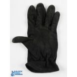 Interesting Lady's Black Vintage Golf Glove - elastic wrist, signs of wear, and minor repair