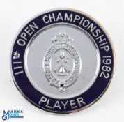 1982 Royal Troon Open Golf Championship Players Enamel Badge - given to contestant Tommy Horton