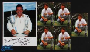 Tony Jacklin 1969 and 1970 Open and US Open Golf Champion signed press photograph holding both major