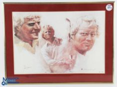 Jack Nicklaus signed ltd ed colour golfing collage print - signed in pen to the lower left hand