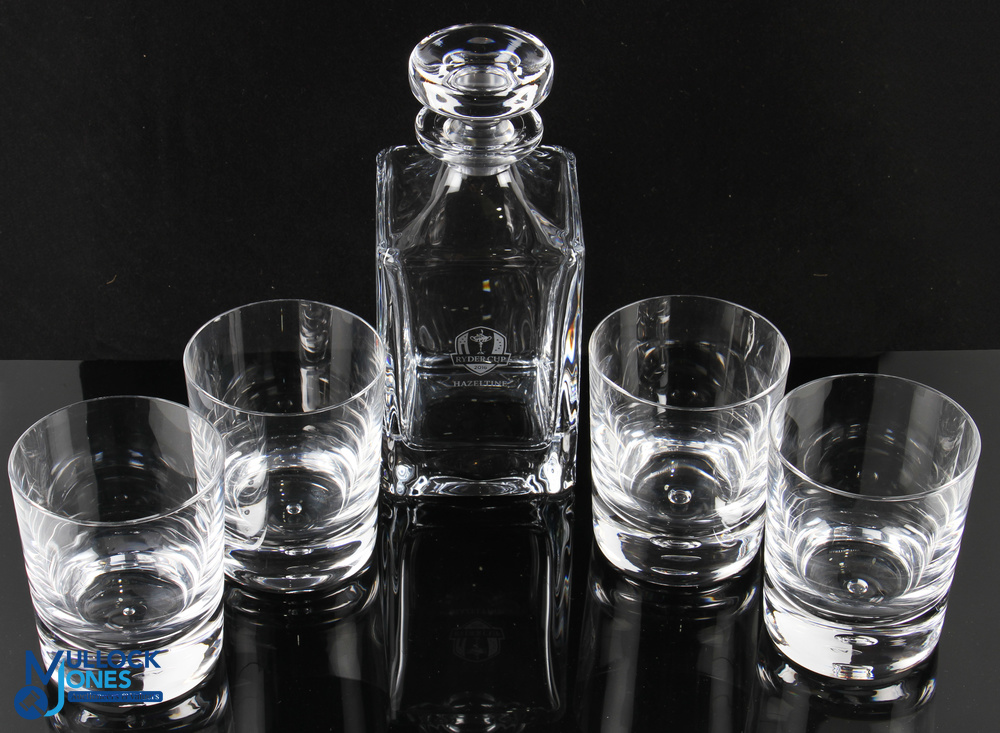 2016 Ryder Cup Hazeltine USA Lead Crystal Whisky Decanter and Set of 4x Whisky Tumblers - given to