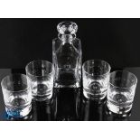 2016 Ryder Cup Hazeltine USA Lead Crystal Whisky Decanter and Set of 4x Whisky Tumblers - given to