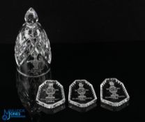 Collection of Solheim Cup Cut Glass Items (4) to incl 3x Lead crystal car key rings to incl 1994