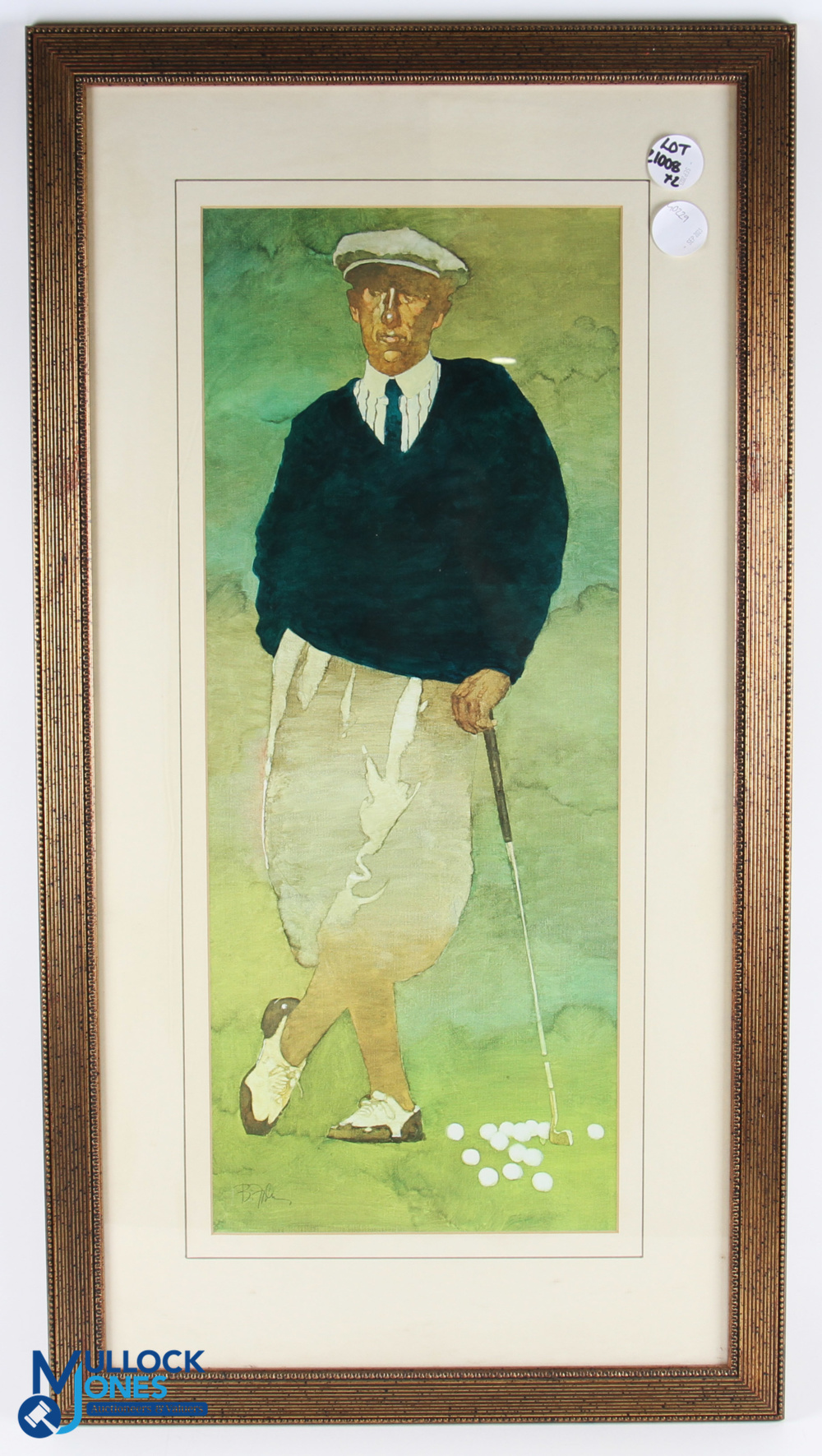 Pair of Bart Forbes Golf prints Men & Woman Golfers, well framed and mounted under glass - size 52cm - Image 2 of 2