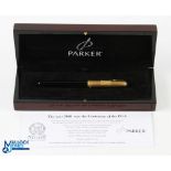 Scarce 2001 PGA Centenary Parker 'Sonnet' Fountain Pen - ltd ed no. 64/100 with engraved gilt top,