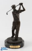 Ben Hogan 1950 US Open at Merion - Sculpture by Ron Tunison - on marble base - size 37cm tall
