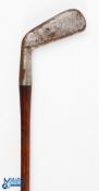 Harry Vardon Totteridge Left hand Carruthers Pat bore thro hosel wide sole jigger style iron- fitted