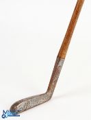 Brown Vardon drop toed mallet head putter stamped with Gibson Star mark and Army & Navy C.S.L oval