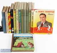 Vintage Cricket Books: a selection to include The MCC Cricket Coaching Book 1952, and 1965 ex lib,