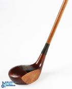 Fine Harry Vardon Signature Persimmon Socket Head Brassie with black and gilt wide top aiming line