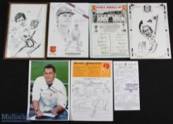 6x Various Essex Cricket Autographed items featuring 1989 Essex v Nottinghamshire MCC scorecard,
