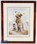 Frank Kenton signed ltd ed golf print "Harry Vardon - 6 times British Open Golf Champion and 2x US