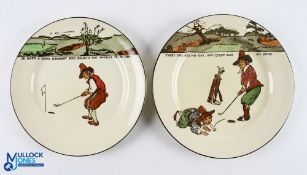 Royal Doulton Golfing Series Ware Plates (2) - one with motto 'every dog has his day, and every