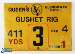 Gleneagles Hotel Queens Golf Course Tee Plaque - Hole No.3 'Gushet Rig' - 411yds Stroke Index 1 -