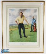 Arnold Plamer signed limited edition Print at Troon No.3/750 framed and mounted size - 68cm x 84cm