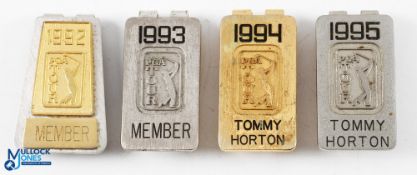Collection of Tommy Horton PGA Golf Tour Members Players Badges from the early 1990s (4) to incl