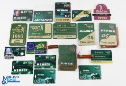 Large Collection of Tommy Horton PGA European Tour Members Golf Bag and Bag Badges from 1990 onwards