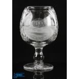 1995 Ryder Cup Oak Hill (USA) Large Presentation Waterford Crystal Cut Glass Brandy Goblet - given