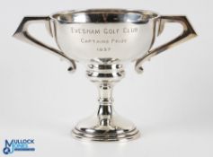 Evesham Golf Club Captains Prize 1937 Hallmarked Silver Trophy twin handled with engraved