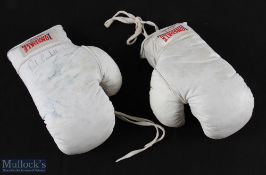 Glen McCrory Pat Cowdell signed Lonsdale Boxing Gloves, a pair of boxing gloves multi signed with
