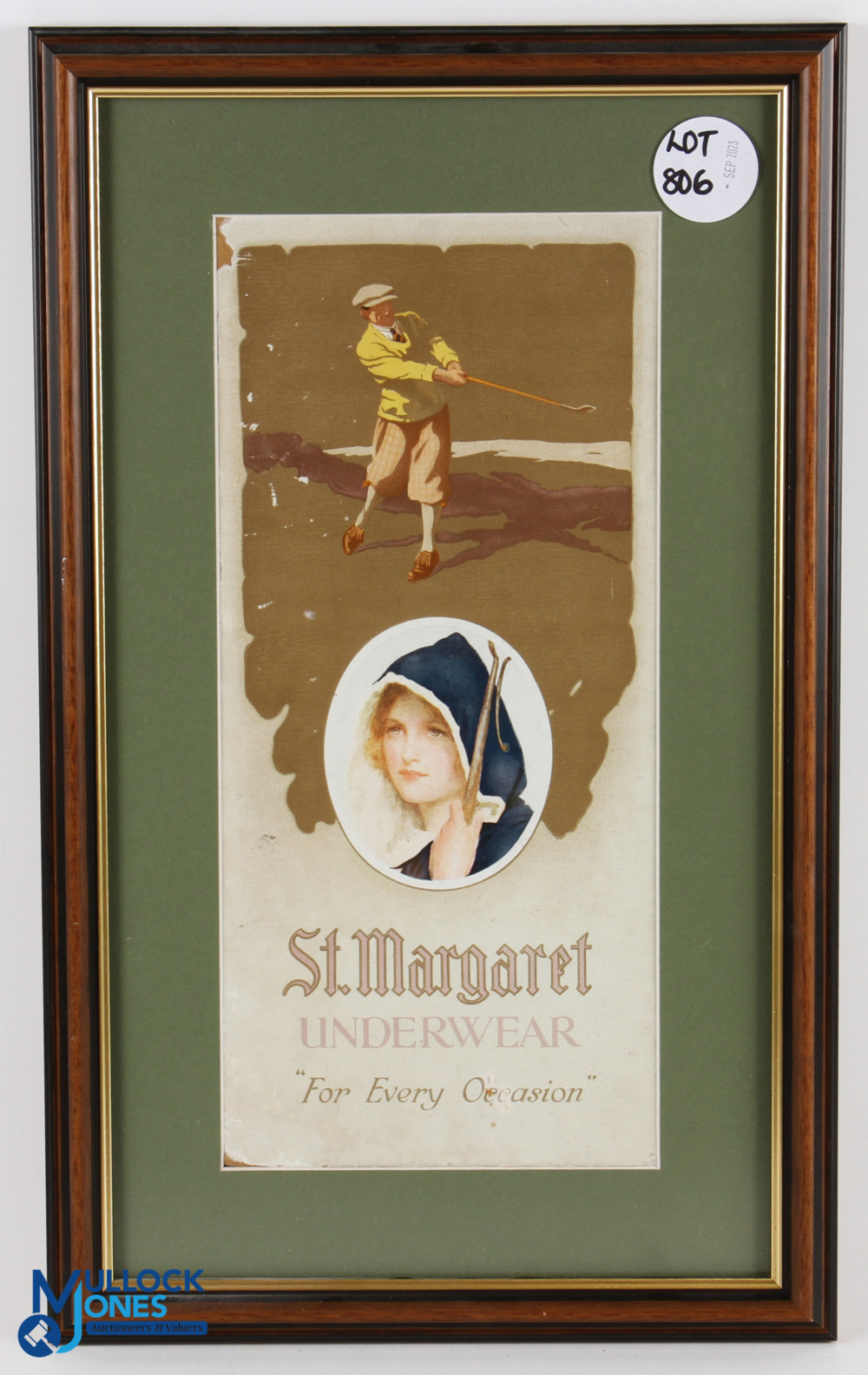 St Margaet Underwear - for every occasion - a good period advertising card, featuring a golfer in