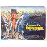 Original Movie /Film Poster 1986 Crocodile Dundee and 1988 Crocodile Dundee II 40x30” approx. tears,