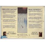 Original Movie/Film Poster – 1986 The Mission 40x30” approx. Robert De Niro, creases apparent,