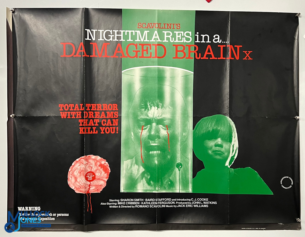 Original Movie/Film Posters (3) 1981 Scavolini’s Nightmare in a Damaged Brain with folds creases - Image 2 of 3