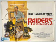 Original Movie/Film Poster – 1981 Raiders of The Lost Ark 40x30” approx. with folds, small nick at