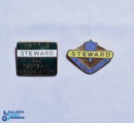 1973 + 1973-74 The Football Association Steward FA Enamel Badges, both pin backed (2)