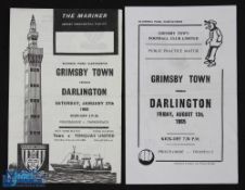 1965/66 Grimsby Town v Darlington 13 August 1965 friendly; 1967/68 Grimsby Town v Darlington 27