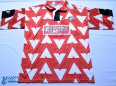 1992-1993 Bournemouth FC home football shirt - Matchwinner / Exchange & Mart. Size 38/40, short