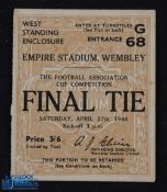 Ticket: 1946 FAC final match ticket. G