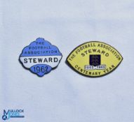 1962 + 1963 Centenary Year The Football Association Steward FA Enamel Badges, both pin backed (2)