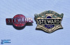 2 x 1952 The Football Association Steward FA Enamel Badges, both pin backed (2)