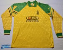1993 Runcorn FC Home football shirt. Wembley 93. Kelly / Lion Pepper. Size 42/44 Yellow. Long