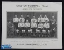 1933 Chester Football Team Jubilee Year photograph presented with the 'Chester Observer' August 26th
