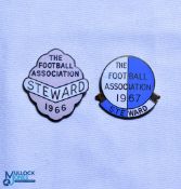 1966 + 1967 The Football Association Steward FA Enamel Badges, both pin backed (2)